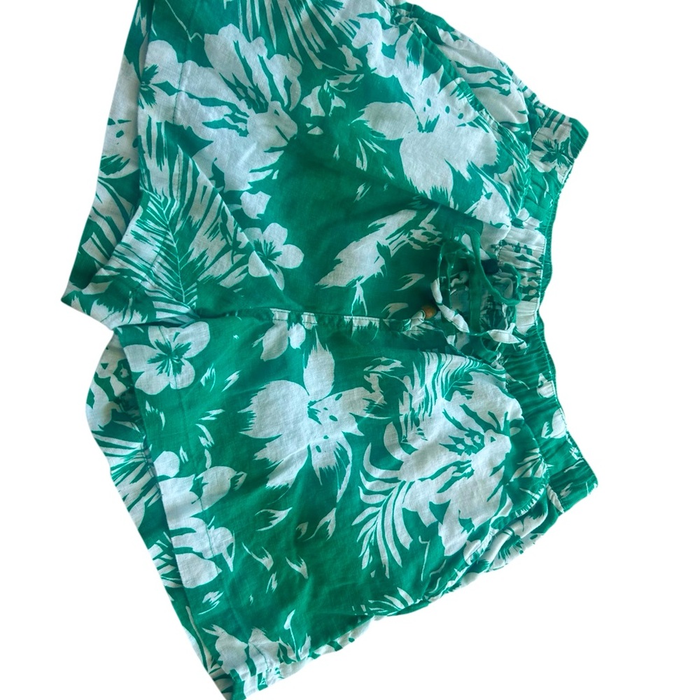 Briggs linen leaf print summer short